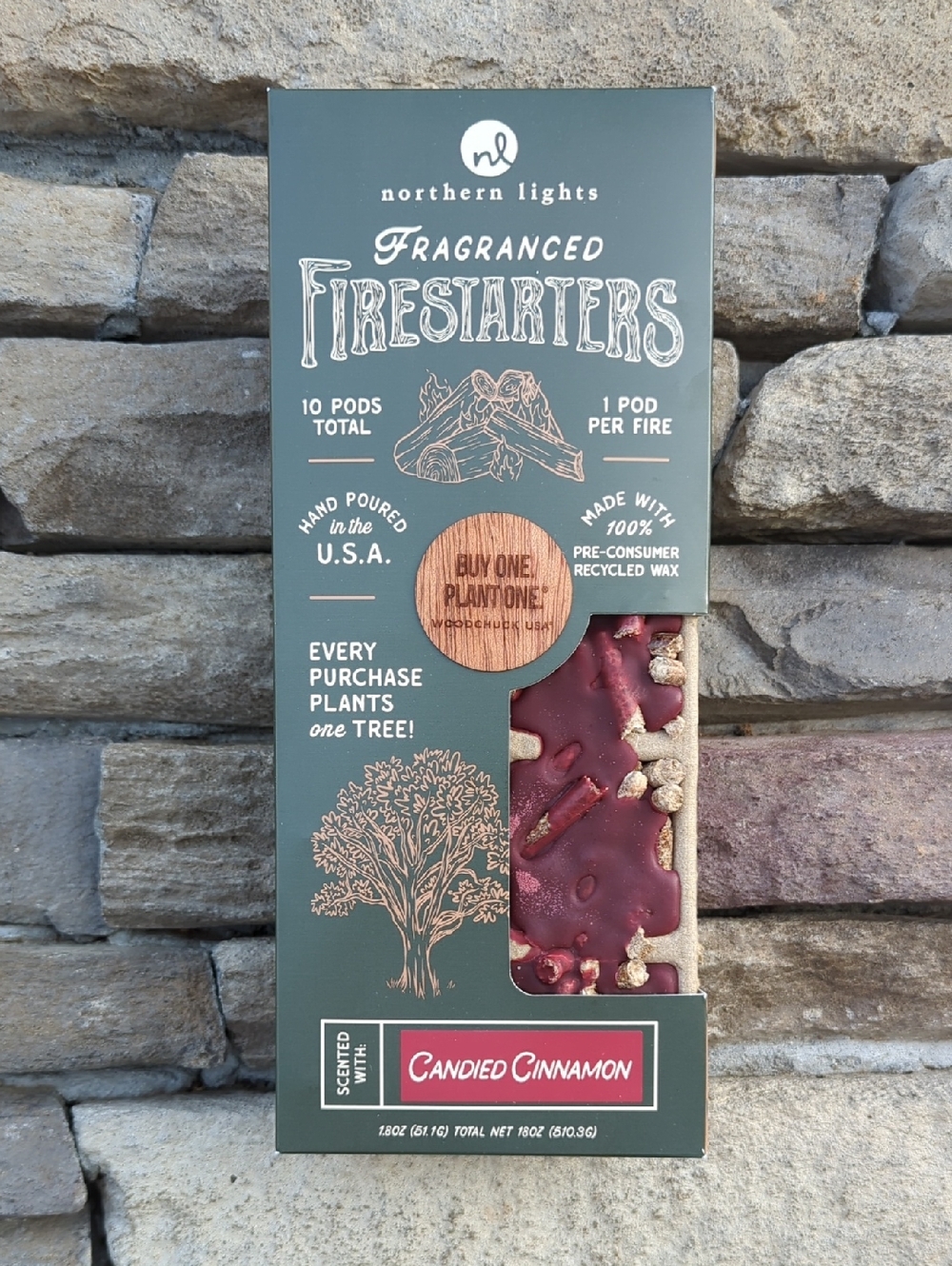 Fragranced Firestarter Wax Pods, Candied Cinnamon Scent, 10 Pods